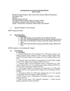 Undergraduate Curriculum Committee Minutes April 10, 2012