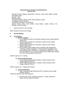 Undergraduate Curriculum Committee Minutes April 24,