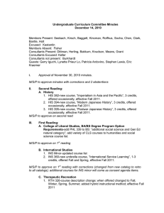 Undergraduate Curriculum Committee Minutes December 14, 2010