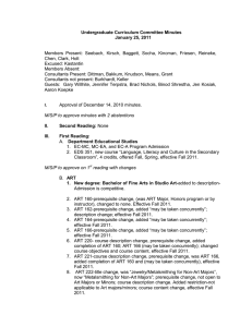 Undergraduate Curriculum Committee Minutes  January 25, 2011