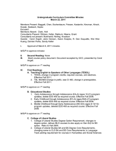 Undergraduate Curriculum Committee Minutes March 22, 2011