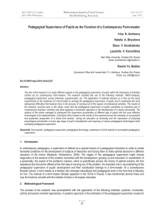 Pedagogical Supervision of Pupils as the Function of a Contemporary... Mediterranean Journal of Social Sciences Irina N. Andreeva Natalia A. Biryukova