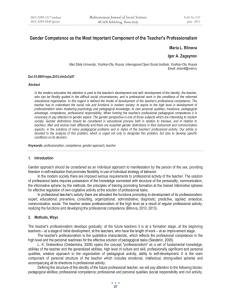 Gender Competence as the Most Important Component of the Teacher's... Mediterranean Journal of Social Sciences Maria L. Blinova Igor A. Zagaynov