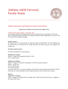 Alabama A&amp;M University Faculty Senate  Alabama Agricultural and Mechanical Faculty Senate Minutes