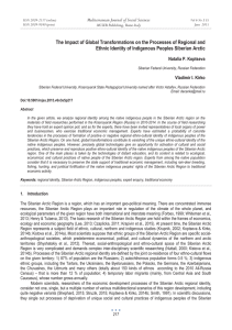 The Impact of Global Transformations on the Processes of Regional... Ethnic Identity of Indigenous Peoples Siberian Arctic