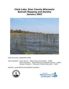 Clark Lake, Door County Wisconsin Bulrush Mapping and Density January 2007