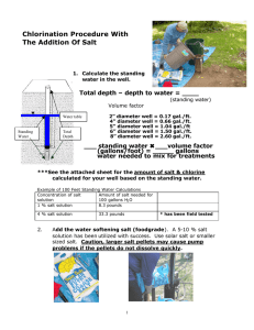 Chlorination Procedure With The Addition Of Salt