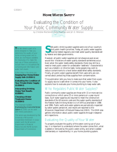 Evaluating the Condition of Your Public Community Water Supply H W