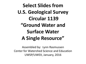 Select Slides from U.S. Geological Survey Circular 1139 “Ground Water and