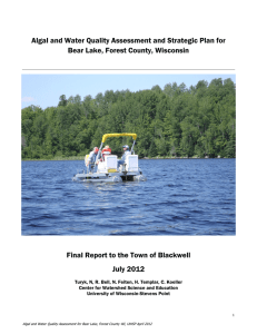 Algal and Water Quality Assessment and Strategic Plan for