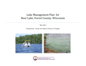 Lake Management Plan  for Bear Lake, Forest County, Wisconsin May 2012
