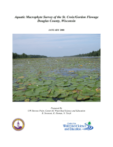 Aquatic Macrophyte Survey of the St. Croix/Gordon Flowage Douglas County, Wisconsin