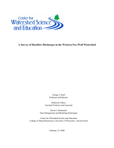 A Survey of Baseflow Discharges in the Western Fox-Wolf Watershed