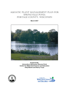 AQUATIC PLANT MANAGEMENT PLAN FOR SPRINGVILLE POND, PORTAGE COUNTY, WISCONSIN