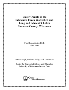 Water Quality in the Schoenick Creek Watershed and Long and Schoenick Lakes