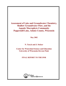 Assessment of Lake and Groundwater Chemistry, Shallow Groundwater Flow, and the