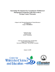 Knowledge Development for Groundwater Withdrawal Management around the Little Plover River,