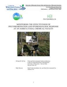 MONITORING THE EFFECTIVENESS OF PHYTOREMEDIATION AND HYDROGEOLOGIC RESPONSE