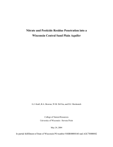Nitrate and Pesticide Residue Penetration into a