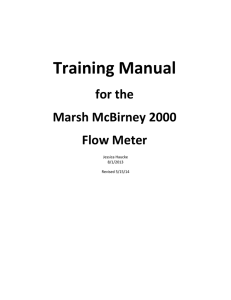 Training Manual for the Marsh McBirney 2000 Flow Meter