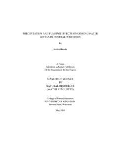 PRECIPITATION AND PUMPING EFFECTS ON GROUNDWATER LEVELS IN CENTRAL WISCONSIN IN