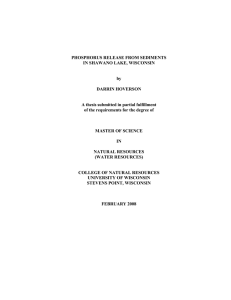 PHOSPHORUS RELEASE FROM SEDIMENTS IN SHAWANO LAKE, WISCONSIN by
