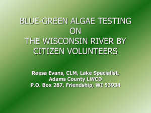 BLUE-GREEN ALGAE TESTING ON THE WISCONSIN RIVER BY CITIZEN VOLUNTEERS