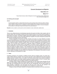 Economic Development and Migration Mediterranean Journal of Social Sciences Nizamutdinov I.K.