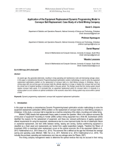 Application of the Equipment Replacement Dynamic Programming Model in