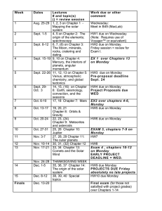 Week Dates Lectures Work due or other