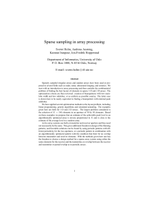 Sparse sampling in array processing