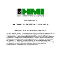 –2014 NATIONAL ELECTRICAL CODE  HMI CONSENSUS