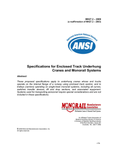 Specifications for Enclosed Track Underhung Cranes and Monorail Systems