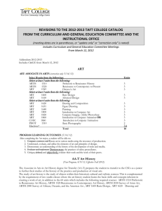 REVISIONS TO THE 2012-2013 TAFT COLLEGE CATALOG