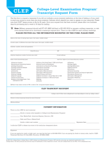 College-Level Examination Program Transcript Request Form