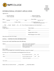 INTERNATIONAL STUDENT APPLICATION  ___