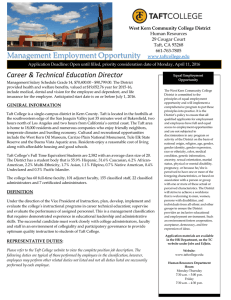 Career &amp; Technical Education Director West Kern Community College District  Human Resources
