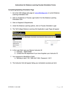 Instructions for Distance Learning Faculty Orientation Forms Completing/Updating Orientation Page