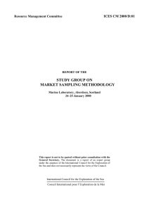 STUDY GROUP ON MARKET SAMPLING METHODOLOGY ICES CM 2000