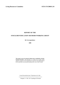 Living Resources Committee ICES CM 2000/G:10 REPORT OF THE