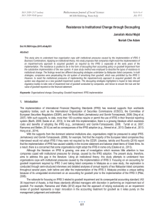 Resistance to Institutional Change through Decoupling Mediterranean Journal of Social Sciences