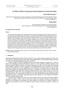 The Effect of CSR on Learning and Growth Perspective in... Mediterranean Journal of Social Sciences Fahmi Fadhl Al-Hosaini