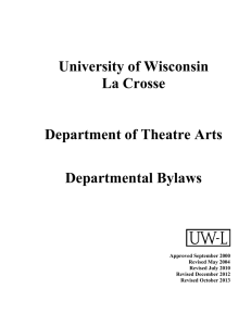 University of Wisconsin La Crosse  Department of Theatre Arts