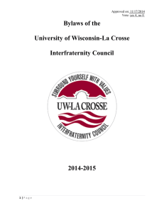 Bylaws of the  University of Wisconsin-La Crosse Interfraternity Council