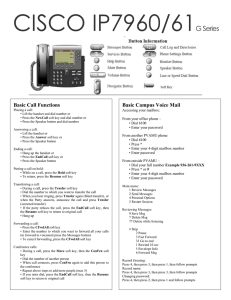 CISCO IP7960/61 G Series  Basic Call Functions