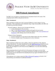 IRB Protocol Amendments