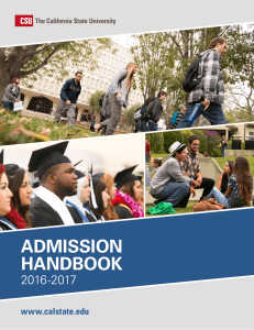 ADMISSION HANDBOOK 2016-2017 www.calstate.edu