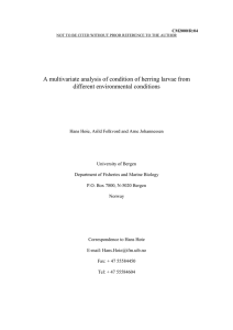 A multivariate analysis of condition of herring larvae from