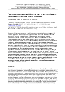 Contemporary patterns and historical rates of increase of mercury