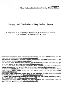 Mapping. and Classification of Deep Seafloor Habitats